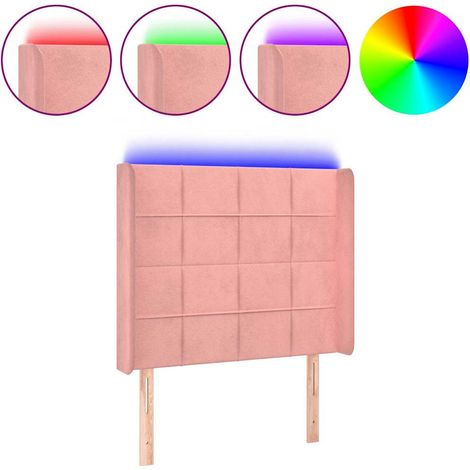 Maison Exclusive - Cabecero con LED de terciopelo rosa 103x16x118 (1/5)