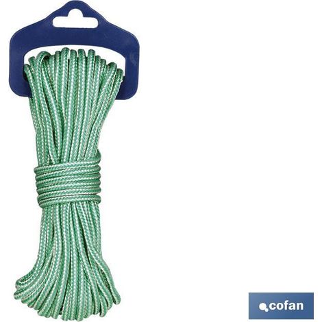 Blisterstrang Polyschnur 5 mm 15 m weiß/grün