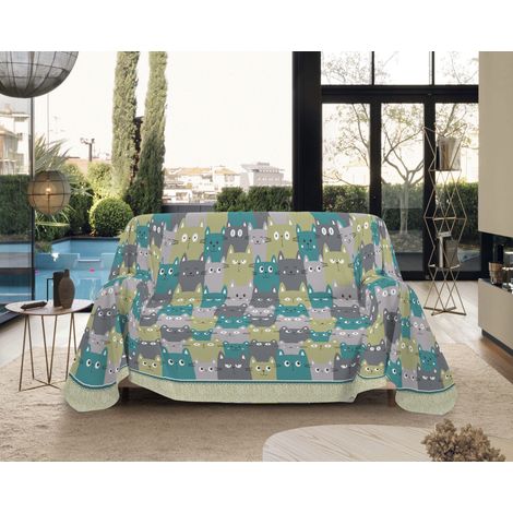 Telo Arredo Made in Italy in Cotone Grandfoulard Copritutto Copridivano Copriletto-Teli Sofà Arredatutto-Drappeggio-Arazzo-Copridivano Grand Foulard Letto Matrimoniale - CatsVerde