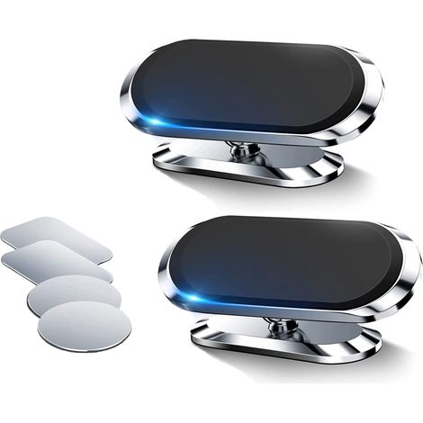 Juego de 2 soportes magnéticos, rotación de 360°, placas metálicas, salpicadero, universal (1/5)