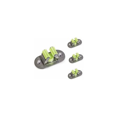 Porte Balai Mural Multifonctions, Perçage des vis et Auto-adhésif Mop Balai Support, 304 Brossé Inoxydable, pour accrocher Les Outils, 4 Pièces