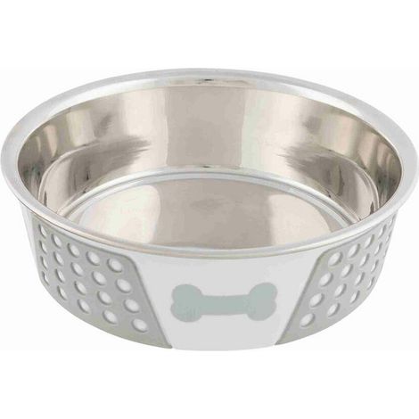 Comedero para Perro Trixie Blanco Gris Silicona Acero Inoxidable 1,4 L (1/2)