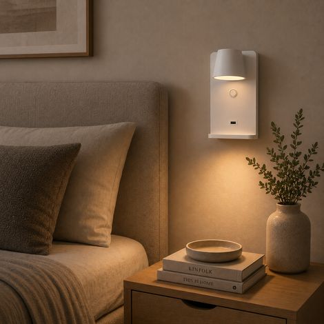 Aplique de pared para lectura con puerto USB "Lumo"6W Base carga inalámbrica (1/3)