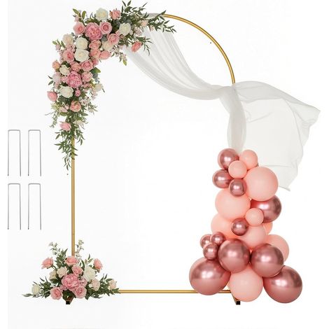Support d'arche de Mariage de 1.8M, Métal Arche de Mariage Support pour Fond de Scène, Arche de Ballons pour Cérémonie Décoration De Fête d'anniversaire (1/5)