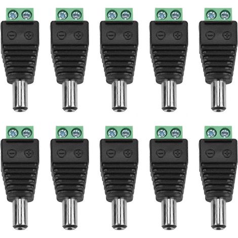 10 Stück DC-Stromstecker-Anschlussklemmen für CCTV-Kameras 5,5 x 2,1 mm