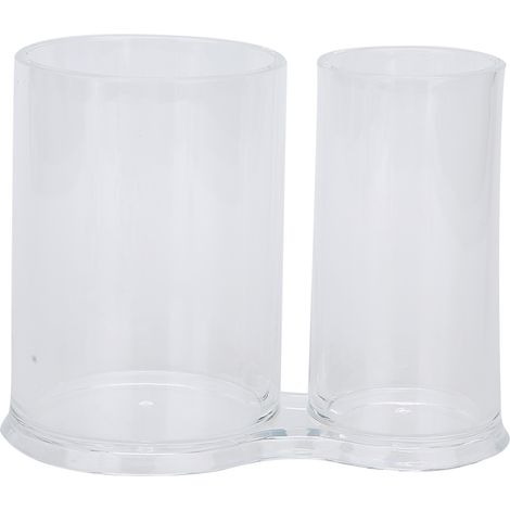 Boîte de Rangement Transparente pour Coton-Tiges Double Cylindre avec Couvercle (1/5)