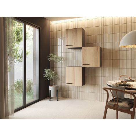 Oberschrank Hängeschrank Küche 3 Stück 50 cm Artisan Eiche Grau Oliver Respekta