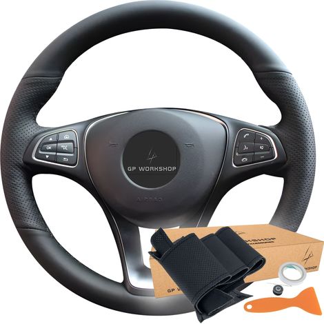 Embellecedor de la funda del volante para Mercedes Benz C W205 A W176 GLC X253 X156 (1/5)