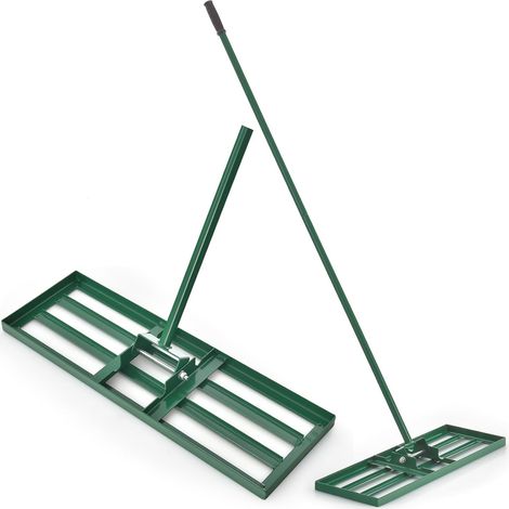 GOPLUS Râteau de Nivellement de Pelouse 91x25CM-avec Poignée Antidérapante de 2 Sections-Râteau de Jardin pour Cour/Jardin Vert (1/5)