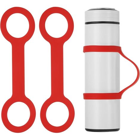Silikon-Tragegriff für Wasserflaschen (2 Stück) - Rutschfester Flaschenhalteriemen - Flaschentragegurt 500-1000 ml (1/5)