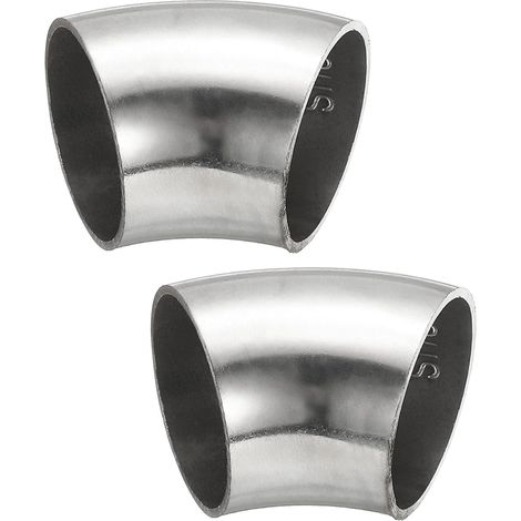 2pcs Coude À 45 Degrés Mandrin, 76mm OD Acier D'échappement Raccord De Tuyauterie 304 Inoxydable pour Exhaust Pipe Stair Handrail HVAC - 30 mm (1/5)