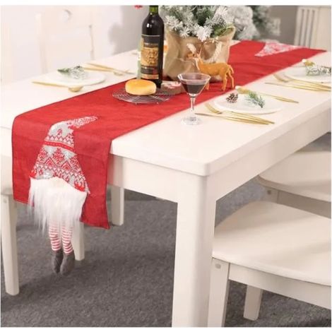 Chemin de table - Noël - GNOME - 180 x 33 cm - Tissu synthétique - Décoration intérieure (1/4)