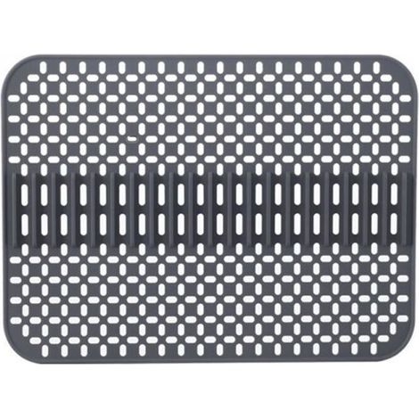 Tapis d'évier en silicone - 43 x 32 cm - Simple couche - Compatible lave-vaisselle - Résistant à la chaleur et antidérapant