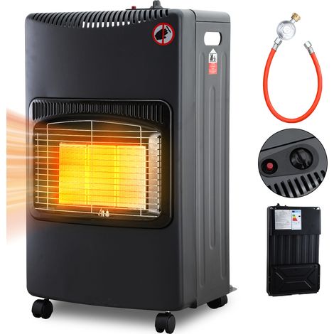 TolleTour Poêle à gaz infrarouge 4200 W, mobile et pliable, sécurité manque d’oxygène, 5 roulettes, 2 adaptateurs UE (1/5)