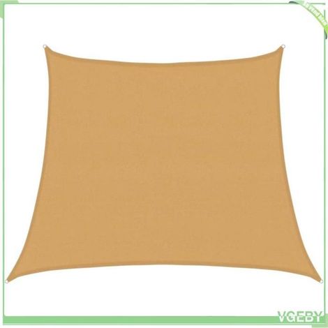 Voile d'ombrage - FAFEICY - 4002071 - 160 g/m² - trapèze 3/4 x 3 m - anti-UV beige (1/5)