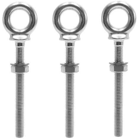 3 Pièces Anneau de Levage M8 x 80 mm Boulon à œil en Acier Inoxydable 304 Filetage Mâle Piton à Visser pour Fixation et Suspension (1/4)