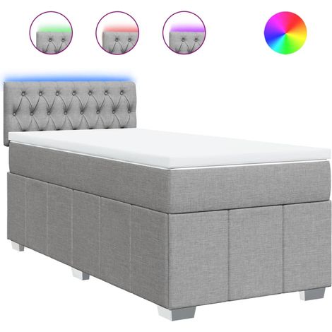 Maison Exclusive - Giroletto a Molle con Materasso Grigio Chiaro 90x190 cm Tessuto (1/5)