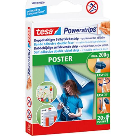 tesa Klebestücke Powerstrips Poster 58003-0079 14,5x33mm ws 20 St./Pack