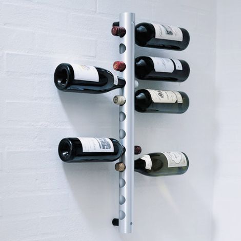 Wandmontiertes Weinregal aus Edelstahl für Küche und Hausbar, Weinregale (12 Löcher) (1/5)