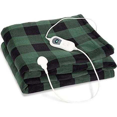 Couverture Chauffante 2 Places électrique XXL 200x180 cm, Plaid Chauffant, Couette Lavable Machine 120W, 3 Températures, Minuterie 3H, Surmatelas Chauffant Electrique sans Fil Canapé et Lit (1/5)
