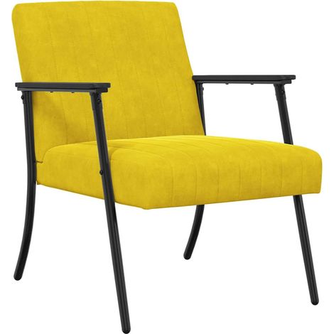 sillón Amarillo 59 x 75 x 78 cm Terciopelo vidaXL