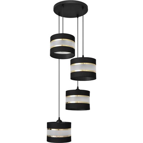 Helam HELEN Plafonnier Suspendu Cluster Noir, Or 35cm (1/2)