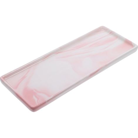 Plateau de Rangement en Céramique Motif Marbre pour Salle de Bain et Coiffeuse, Multi-Usage et Agréable Toucher, pour Cosmétiques et Accessoires'-'- (1/5)