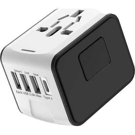 Chargeur de voyage, station de charge universelle multifonctionnelle avec 3 ports USB + 1 port Type-C. (1/5)
