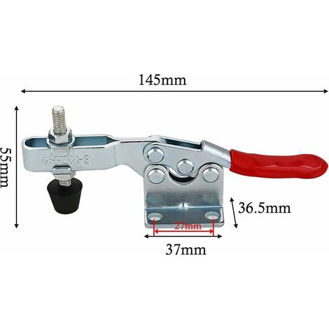 4-teilige horizontale Kippklemme GH-201-B Schnellspannklemme Kapazität 90 kg 198 lbs Horizontale Hebelklemme Schnellspanner (1/4)