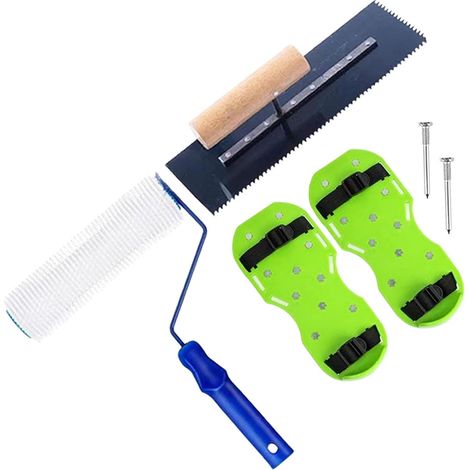 Glättkelle, Parkettwerkzeug, Handwerkzeug, Flachglättkelle mit Walzenbürste und Stachelpads für Zementfliesen