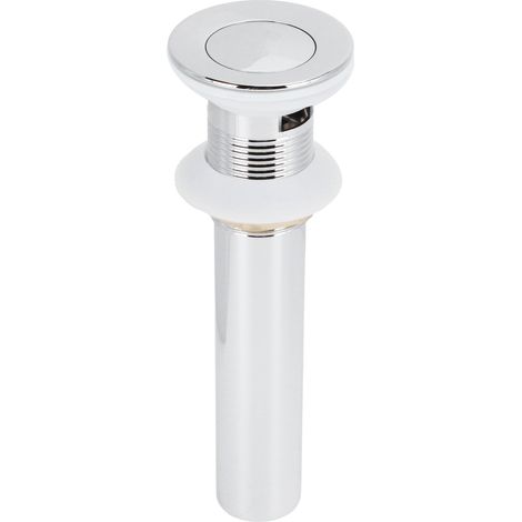 Bonde de lavabo, bouchon de vidange d'évier, bonde à clapet électroplaquée sans trop-plein, accessoires de salle de bain (bonde à clapet électroplaquée avec trou) (1/5)
