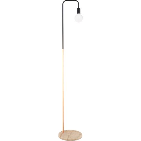 Stehlampe mit Marmorsockel - Wohnzimmerlampe - Carlo Chrom Roségold