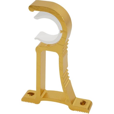 Ensemble de 4 tringles à rideaux robustes en métal, supports de tringle, supports doubles pour tringles, supports de tringle en aluminium, supports de tringle dorés