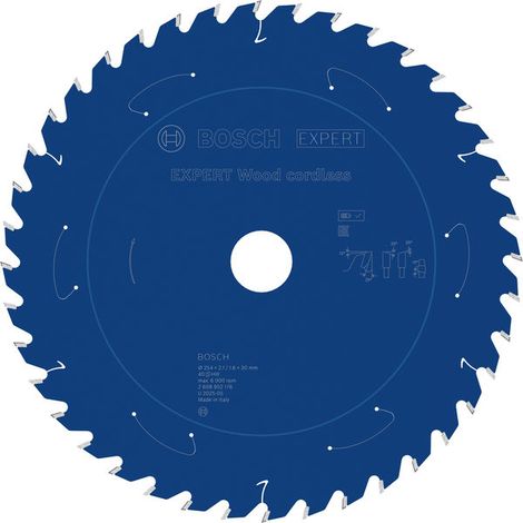 Bosch EXPERT Wood cordless Circular Saw Blade 254x 2.1/1.6 x 30mm T40 2608902176 (1/4)