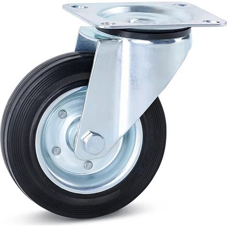 Roue pivotante caoutchouc inodore - MESO - Platine - 160 mm - 200 kg