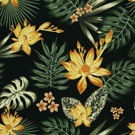 Telas decorativas para exteriores Oxford - Motivo de flores y hojas tropicales 2 (1/5)