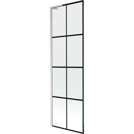 Mexen Next L paroi de baignoire 1 panneau 60 x 150 cm, motif noir, nickel brossé - 895-060-000-03-77-97 (1/5)