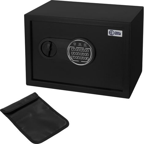 ECD Germany Safe Tresor 16L 35x25x25cm, stabiler Stahl, Wandtresor mit Sensorlicht & Digitale Tastatur für Schmuck Bargeld Dokumente, Elektronischer Möbeltresor Geldkassette mit PIN-Code & Schlüssel