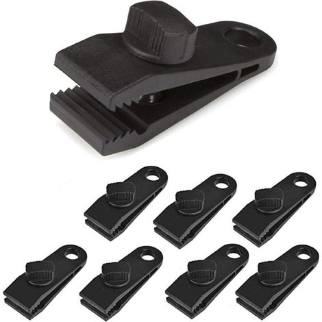 8 Pcs Pince à Pince pour bâche Ensemble de Pinces à bâche résistantes Pince pour auvent instantané pour tentes Caravan Garden Shade Housse de Noir (1/5)