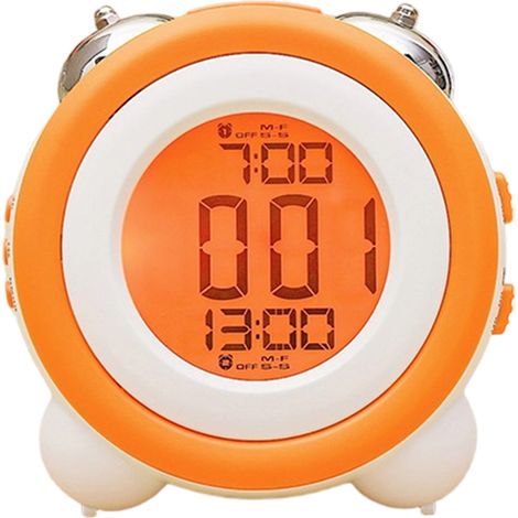 Réveil LED 3D Silencieux avec Double Sonnerie - EINNENFFER - Horloge Électronique Lumineuse, Idéal pour Étudiants, Fonction Pratique et Design Moderne pour Votre Chambre (1/5)