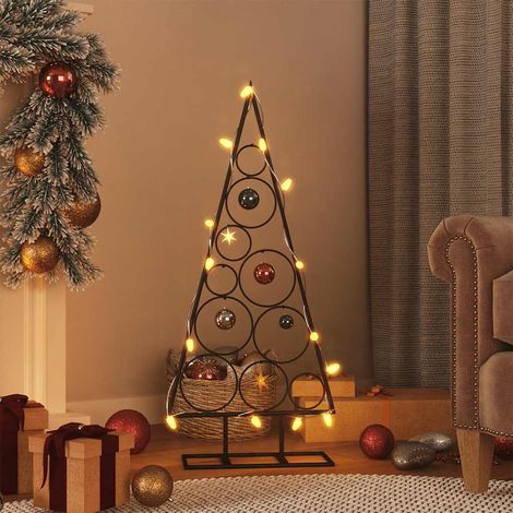 vidaXL Árbol de Navidad para decoración metal negro 90 cm (1/5)