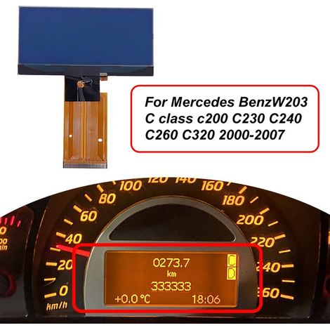 1 Écran LCD, tableau de bord, verre, 9.2x35cm, Mercedes W203 W463 2000-2007 (1/3)