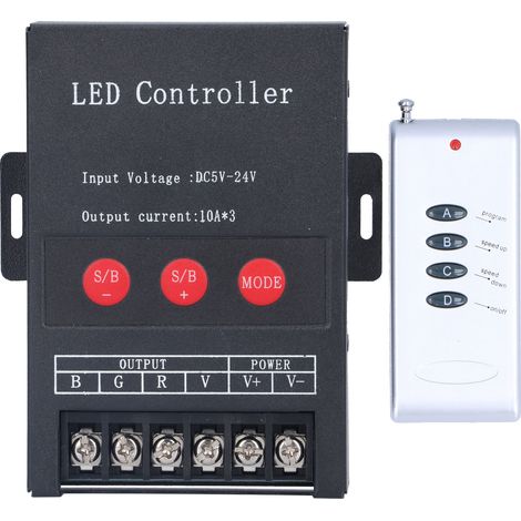 Contrôleur LED RVB PWM numérique pour projet de bande lumineuse colorée avec télécommande 5 V-12 V-24 V