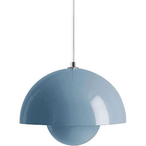 Lustre, suspension moderne, plafonnier suspendu avec ampoule, luminaires de décoration intérieure, lumière chaude, 23 cm (bleu) (1/5)