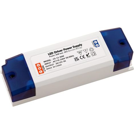 Transformateur 220V 12V LED 36W, Convertisseur 110-240V AC à 12V DC 3A,Sans Charge Minimale, Sans Scintillement, Sans Bruit, Alimentation pour G4, GU5.3, MR11, MR16,Ruban (1/5)