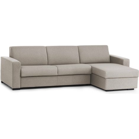 Talamo Italia Schlafsofa Alisea, Ecksofa, 100% Made in Italy, Sofa mit Drehöffnung, mit Wendebehälter Halbinsel, mit schmalen Armlehnen, Cm 260x95h90, Turteltaube