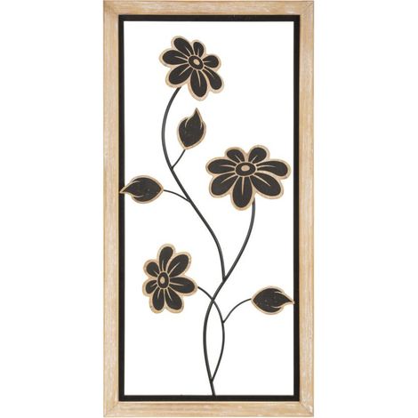 Décoration Murale Encadrée "Girysh" 60cm Naturel & Noir (1/5)