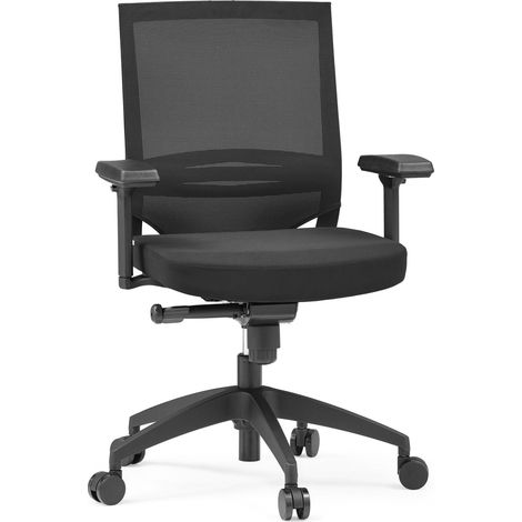 Bürostuhl / Chefsessel PORTO BASE Sitz Stoff/Rücken Netz schwarz hjh OFFICE (1/5)