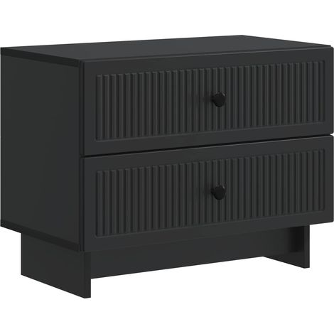vidaXL  Bedside Cabinet  Black 62 x 34.5 x 47.5 cm Engineered Wood