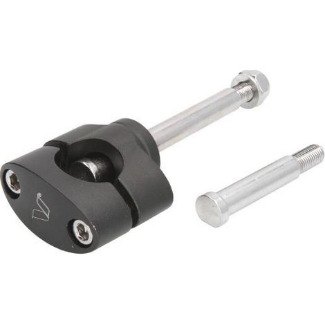 Manillar de motocicleta de acero de 28,6 mm, negro mate, V Parts 616N, diseño moderno.